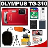 Olympus Tough TG-310 Shock & Waterproof Digital Camera (Red) with 8GB Card  ....