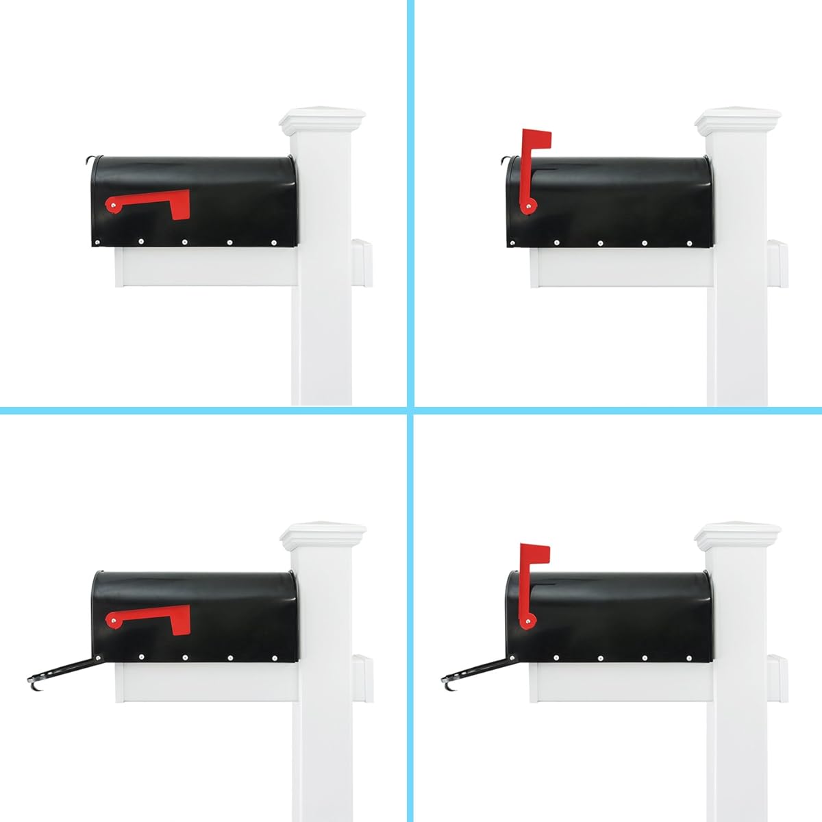 Houseables Mailbox Post Kit System, Mail Box Included, Combo White