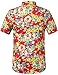 SSLR Men's Floral Casual Button Down Short Sleeve Hawaiian Shirt (X-Large, Red (HH141))