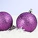 AMS Shatterproof Clear Plastic Christmas Ball Ornaments Decorative Xmas Balls Baubles Set with Christmas Trees Decorations (6cm Purple)