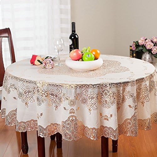 Continental gilt round tablecloth/ plastic circular table cloth/ table cloth/PVC water and oil proof tablecloth/ disposable heat-resistant tablecloth-A diameter182cm(72inch)