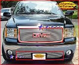 2007 2008 2009 GMC Sierra Mirror Polished Aluminum Upper and Lower Billet Grille Combo(LOGO OPEN)