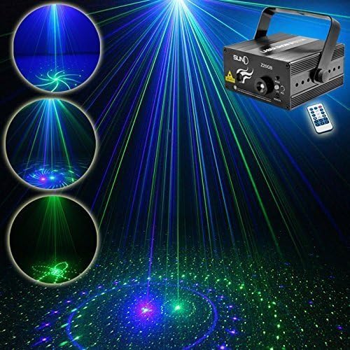 SUND Mini Professional Stage &amp; DJ Lighting 3 Lens 20 Patterns Club Bar LED 3W Red Stage Lighting DJ Disco Party 300mw Xmas Blue Green Projector Light Pub(AZ20GB)