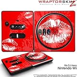 DJ Hero Skin Big Kiss Lips White on Red fits Nintendo Wii DJ Heros (DJ HERO ....