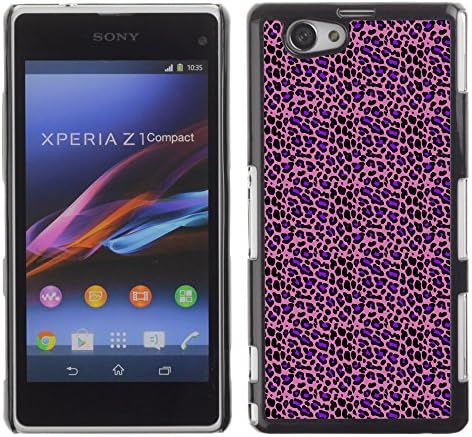 PatternViking PC Polycarbonate Aluminium Back Case Cover Sony Xperia Z1 Compact ( leopard print )