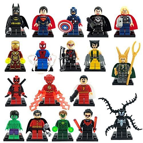 Super Heroes Avengers Minifigures 18pcs/lot Iron Man Batman Building Block Sets Model Bricks Toys Lego Compatible