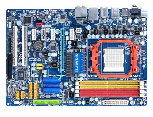 Gigabyte Socket AM2+/AMD 770/DDR2/A&2GbE/ATX Motherboard GA-MA770-UD3
