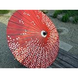 踊り傘　花吹雪　赤