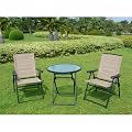 Outdoor Patio Home Bromley Tan Metal Sling 3-pc. Folding Bistro Set