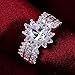 Fashion Elegant Silver Jewelry Austrian Crystal Sunflower Lucky Ring Wedding Ring