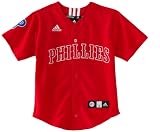 MLB Youth Philadelphia Phillies Team Color Applique Baseball Jersey (Red, Small)
