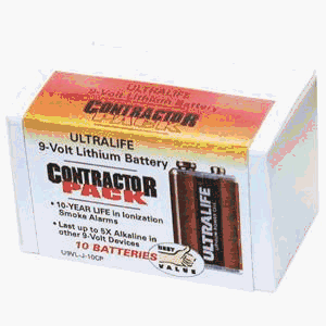 10PK 9V CONTRACTOR PACK (Ultra Life Batteries U9VL-J10CP) by Ultra Life Batteries