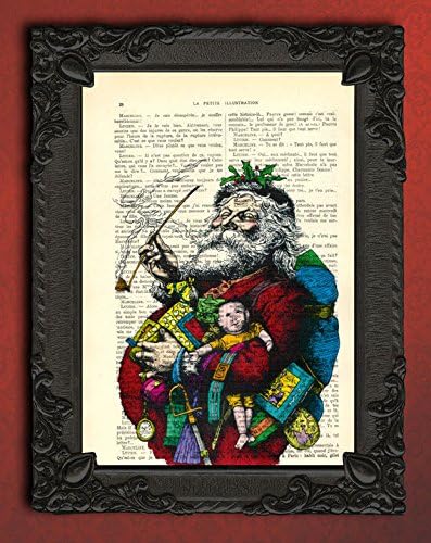Anta Claus Print Art Painting 7.67x11.61in/19.5x29.5cm-Christmas Decoration - Santa Claus Print - Vintage Art Print