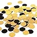 MOWO Glitter Confetti Circles Wedding Party Decor and Table Decor 1.2’’ in Diameter (glitter gold,black,200pc)