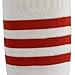 3street Unisex Teens Cotton Cushioned Wicking Moisture Away Soccer Football Sport Tube Socks White+red stripe 10-Pairs, one size fits all
