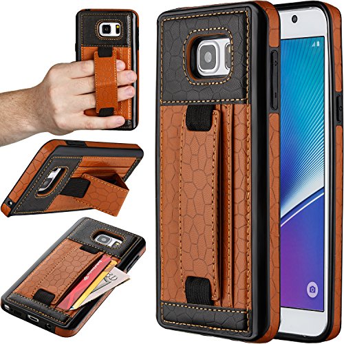 Note 5 Case, MoonaÂ® Wallet Case for Samsung Galaxy Note 5 with KickStand "1 Year Warranty!" - Samsung Galaxy Note 5 Wallet Case, Note 5 PU Leather Case, Note 5 Thin Case (Tan/Black)