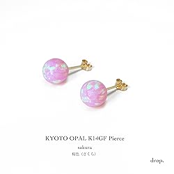 drop. 京都オパール ピアス 桜色（さくら）