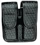 Bianchi 7902 BSK Black Double Mag Pouch with Chrome Snap Closure (Size 2)
