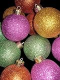 Set of 12 Mardi Gras Glitter Shatterproof Ball Christmas Ornaments 2.5 #390408