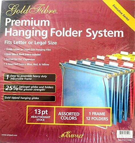 Executive Series Hanging Folder System, 1 Frame & 12 Folders, Fits Letter or Legal Size