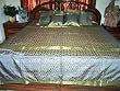 7p Lightblue Gold Floral Sari India Bedding Bedspread Duvet King/ Queen.