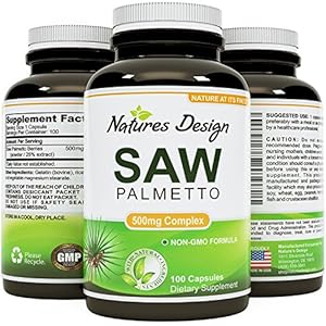 Saw Palmetto Extract Berry Capsules- Hair Loss Treatment For Hair Growth For Women And Men - Prostate Supplement with Beta Sitosterol- DHT Blocker - Natural Acne Skin Care - 500 mg By Nature's Design