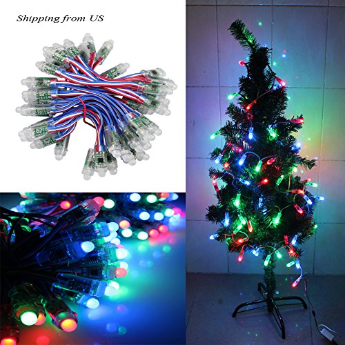 100pcs DC5V 12mm Diffused Digital RGB LED Pixels Lights WS2811 Addressable Color