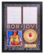 Bon Jovi "Livin' On A Prayer" framed gold record with reproduction of Jon Bon Jovi's handwritten lyrics