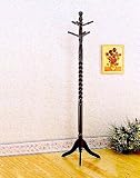 Twist Style Cherry Finish Wood Swivel Coat Rack Stand / Hall Tree