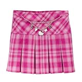 Girls' Hello Kitty Plaid Skirt with Charms - Pink