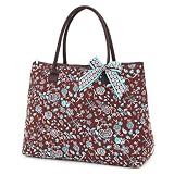 Belvah Quilted Paisley Print Large Tote