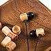 BeBom Earphones Super Bass Wooden Earbud Headphones E01 3.5mm Prot Dynamic Crystal Clear Sound, Ergonomic Comfort (Black/Without Mic)In Portable Storage Case