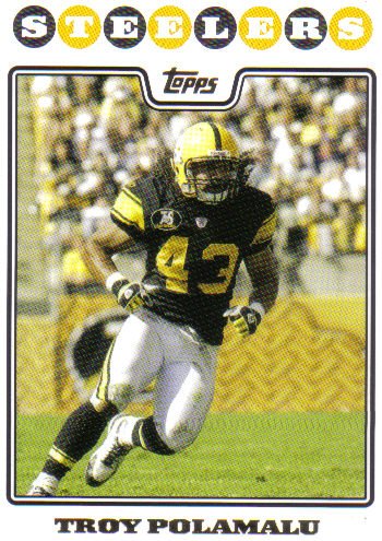 2008 Topps Gold Foil #275 Troy Polamalu - Pittsburgh Steelers (Football Cards)