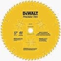 DeWalt DW3216PT Precision Trim 12-Inch 60 Tooth ATB Crosscutting Saw Blade with 1-Inch Arbor and Tough Coat Finish