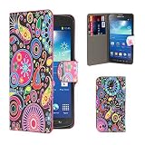 32nd® Design book wallet PU leather case cover for Samsung Galaxy S4 Active i9295 + screen protector and cleaning cloth - Jellyfish