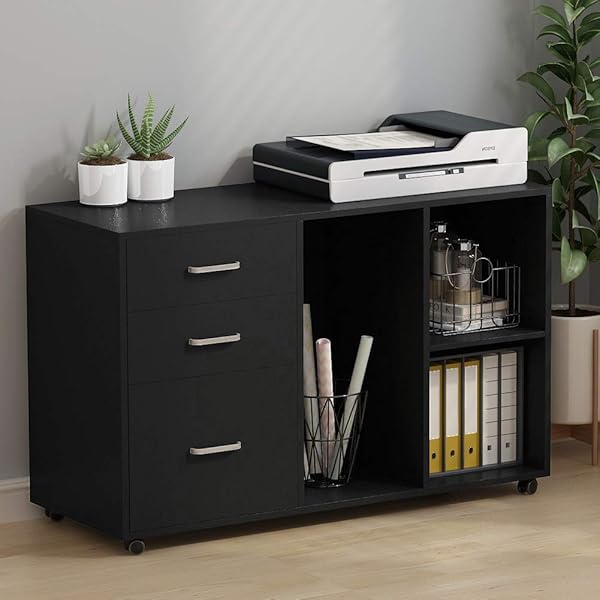 Open Storage Shelves For Home Office Study Bedroom Tribesigns 3 Drawer Wood File Cabinets White Large