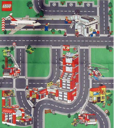 Universal Trends UT80463 - Lego Spielmatte - Motiv Feuerwehr & Flughafen Preisvergleich