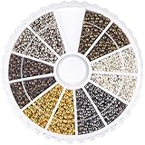 Pandahall 1 Box 6 Colors 2mm Round Brass Tube Crimp Beads, Hole: 1.2mm, About 3000pcs/box