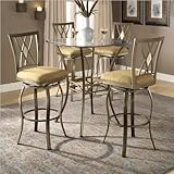 Hillsdale Brookside 3 Piece Bar Height Bistro Table Set with Diamond Stools