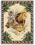 Big Cats Lion Leopard Cheetah Cotton Tapestry Throw Blanket