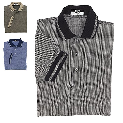 Men's Golf Polo Shirt Sports Cotton Striped Collar Mature Style KC SPORT®