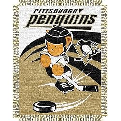 Pittsburgh Penguins NHL Triple Woven Jacquard Throw (044 Series) (36X46")"