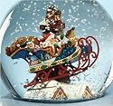 Jim Shore Santa with Sleigh Musical Waterball Over the Rooftops