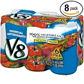 V8 Vegetable Juice 100% (5.5-Ounce), 6-Count Cans (Pack of 8)