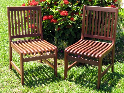 Set of 2 Eco Friendly Outdoor Patio Dining Chairs