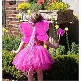 5 Piece Sparkle Fairy Princess Costume Set PLUS GIFT BAG (Hot Pink)