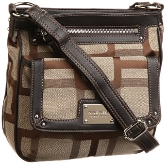 Nine West Vegas Signs Cross Body,Khaki  Dark Brown,One Size