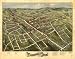 GIANT Wall Sticker of: Panoramic map of historic View of Danbury, Conn. 1875 Drawn by O. H. Bailey. C.H. Vogt lith. J. Knauber & Co. printers.