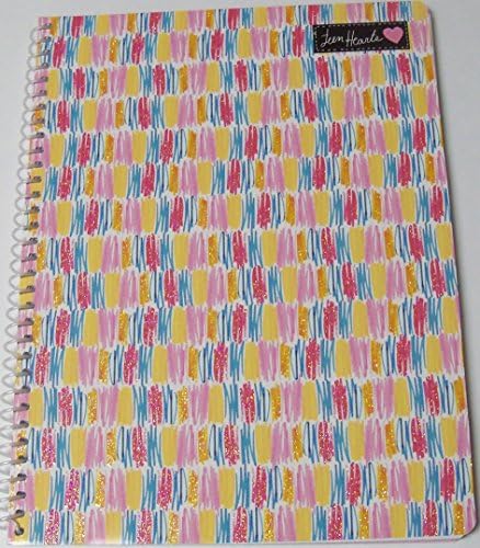 Teen Hearts Glitter Wide Rule Spiral Notebook ~ Fun Patterns (8" x 10.5"; 80 Sheets, 160 Pages)