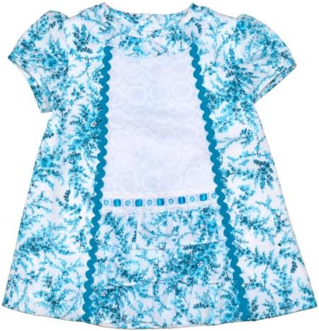 Kerubins Floral Print Aqua Baby Girl Dress-12 Months
